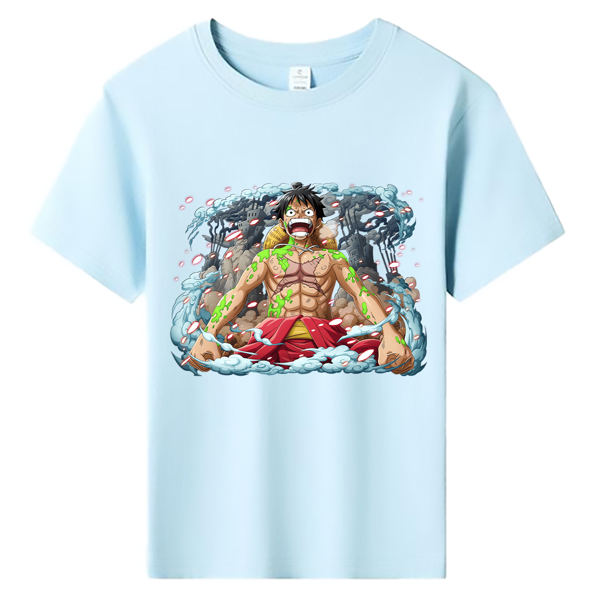 ワンピース モンキー・D・ルフィ ONE PIECE Monkey D. Luffy 綿100％キッズTシャツ（フロントプリント）